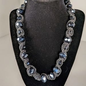 Chain necklace black and grey